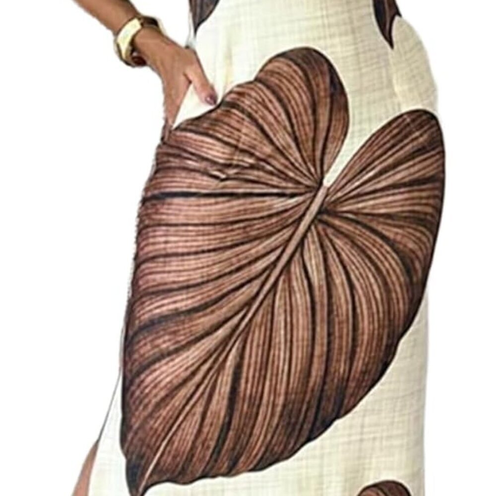 Women's Max Dress Boho Maxi Summer Dress with Pockets Slit Beach Vacation